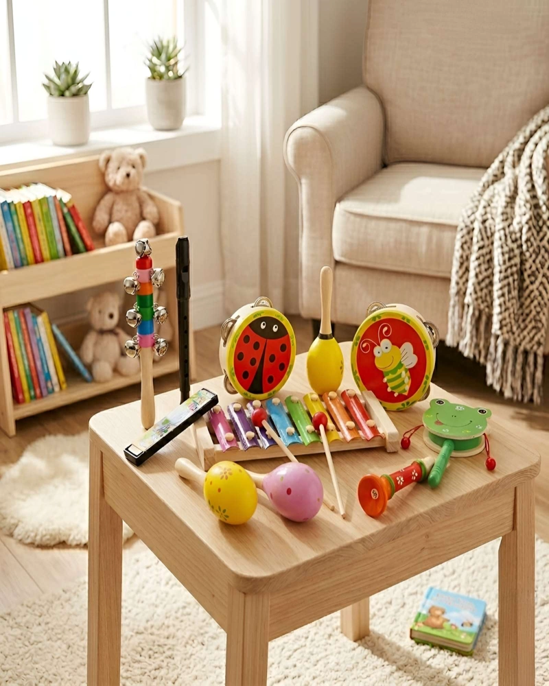 SET DE INSTRUMENTOS MUSICALES DE MADERA PARA NIÑOS - 1