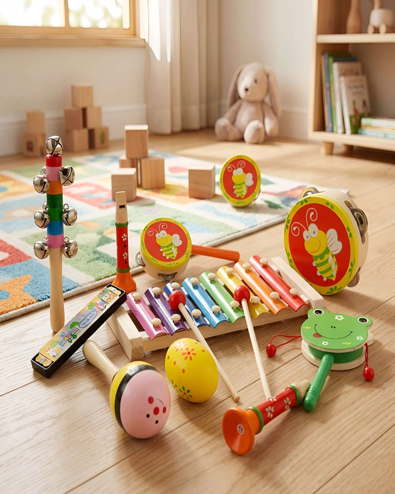 SET DE INSTRUMENTOS MUSICALES DE MADERA PARA NIÑOS - 4