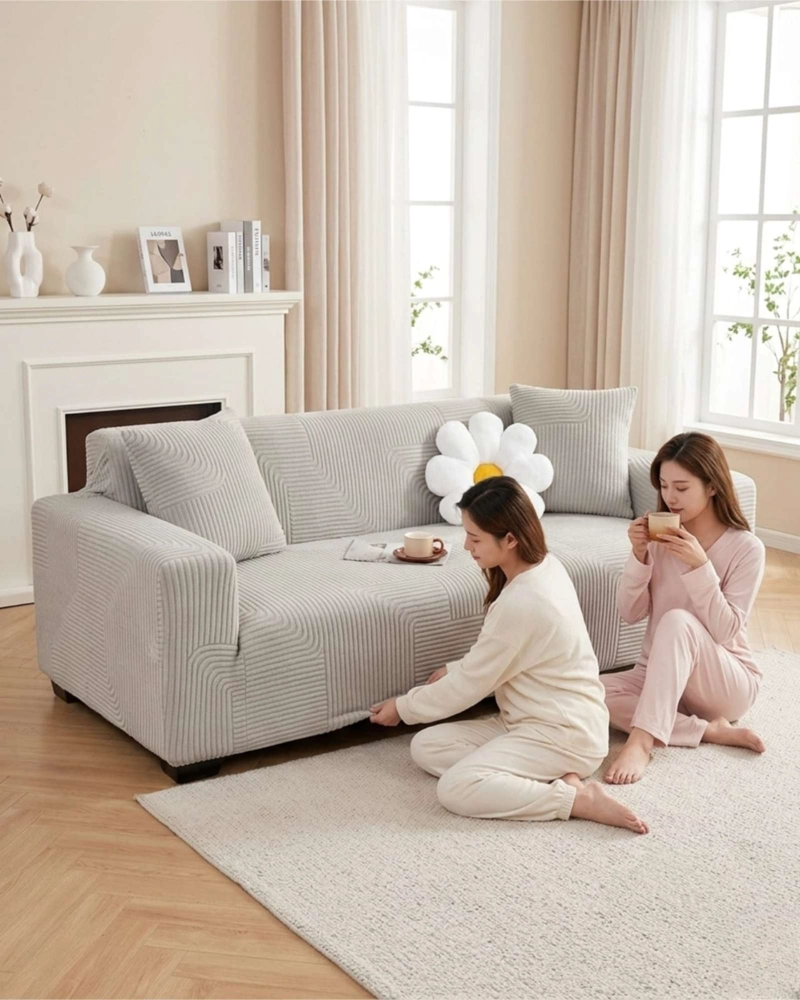 FUNDA PARA SOFA 3 CUERPOS DISEÑO MODERNO DE POLAR - 2