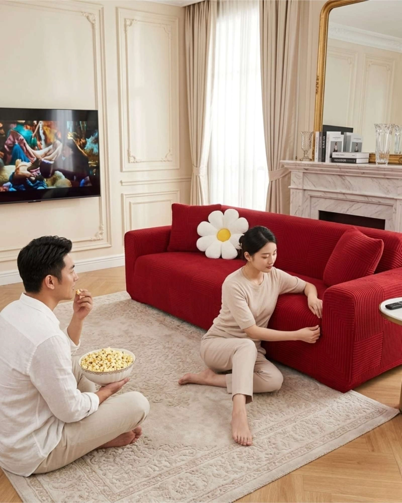 FUNDA PARA SOFA 3 CUERPOS DISEÑO MODERNO DE POLAR - 3