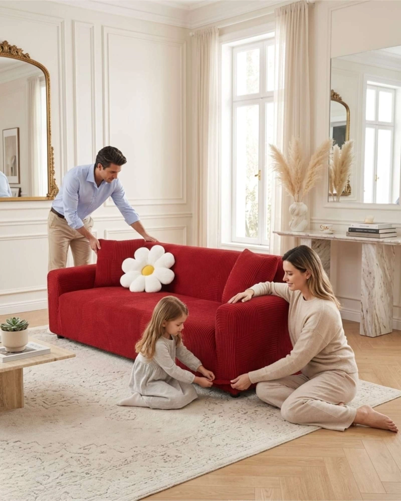 FUNDA PARA SOFA 4 CUERPOS DISEÑO MODERNO DE POLAR - 5