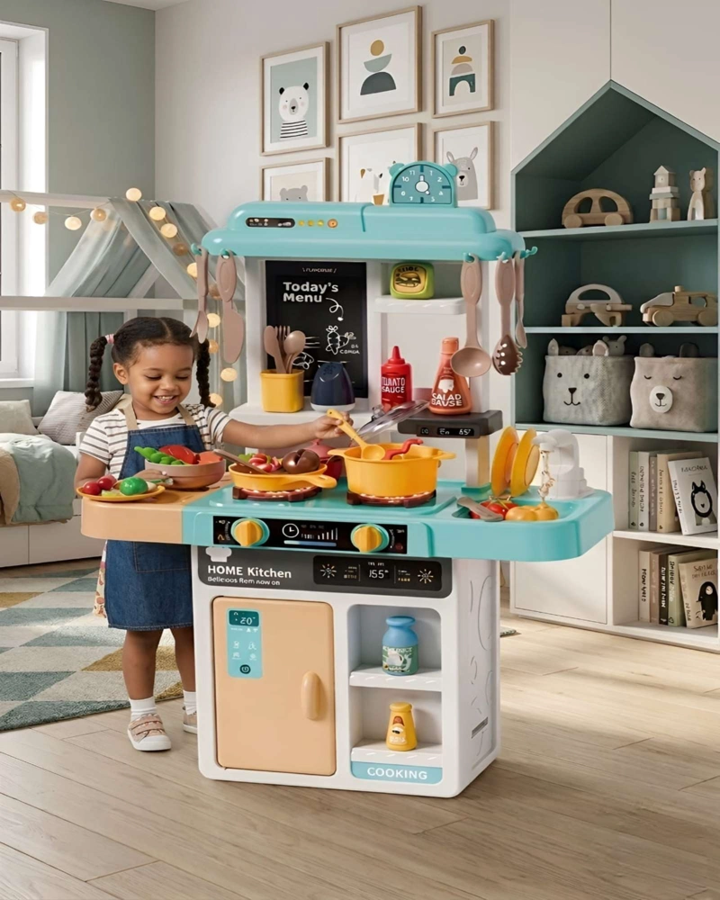 COCINA DE JUGUETE INFANTIL 43 PIEZAS CON LUZ Y SONIDO 68 CM - 3