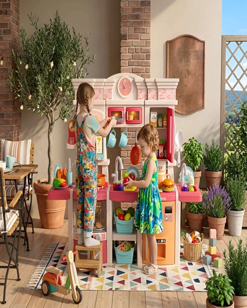 COCINA DE JUGUETE INFANTIL HOME KITCHEN 108 PIEZAS CON SONIDO Y AGUA - 5