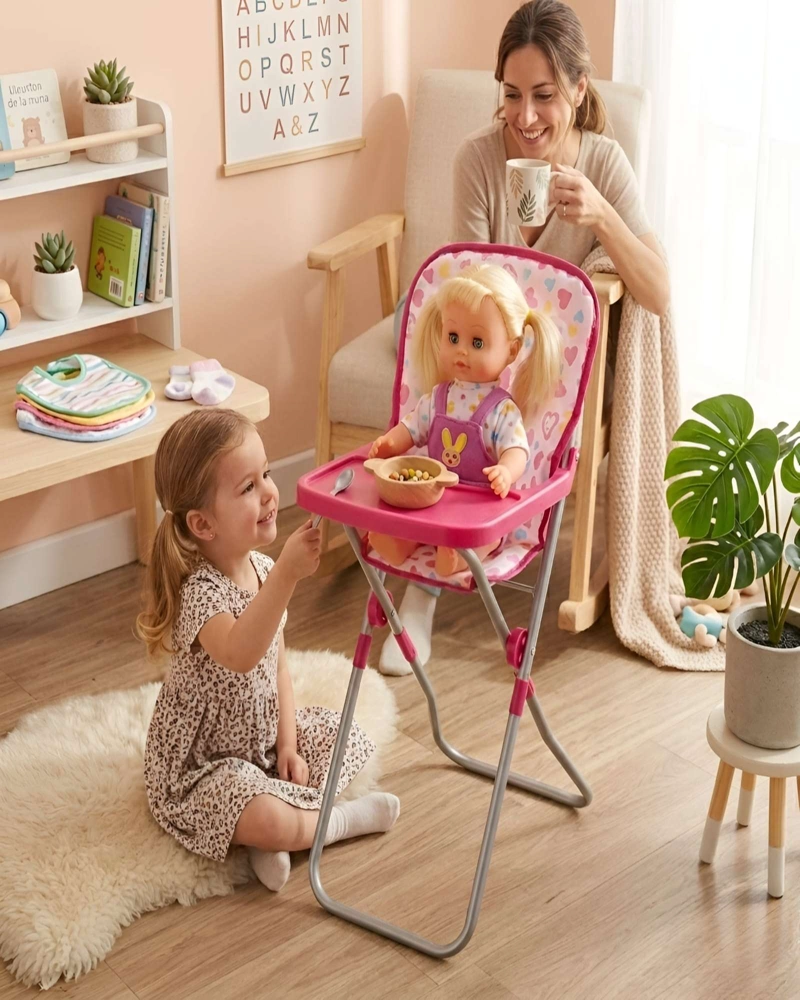 SET MUÑECAS 4 EN 1 CUNA SILLA COLUMPIO Y HAMACA - 4