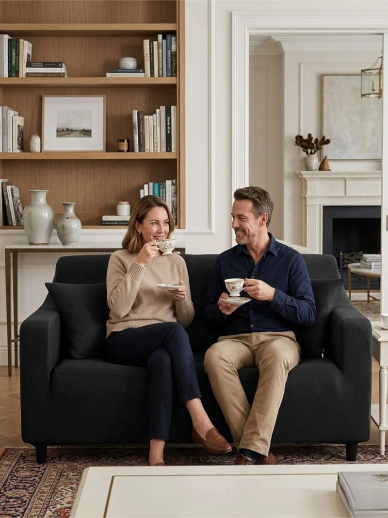 FUNDA DE SOFA ELASTICADA EFECTO TAPIZADO 360° - 3 CUERPOS - 7