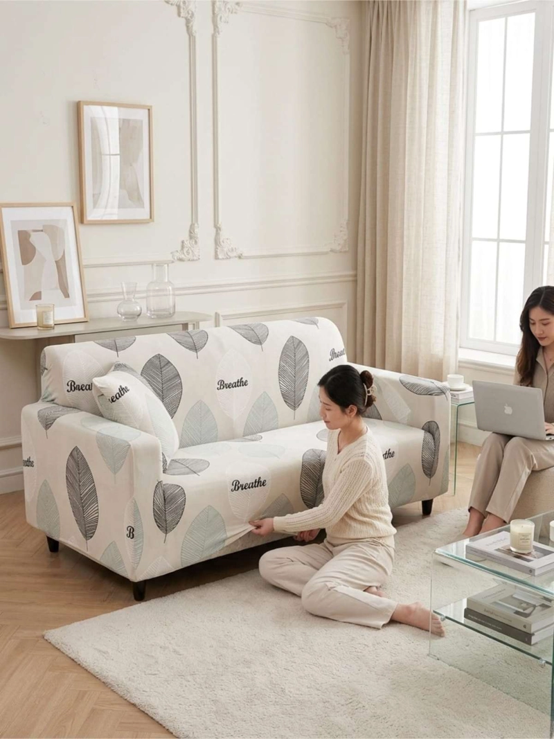 FUNDA DE SOFA ELASTICADA EFECTO TAPIZADO 360° - 2 CUERPOS - 1