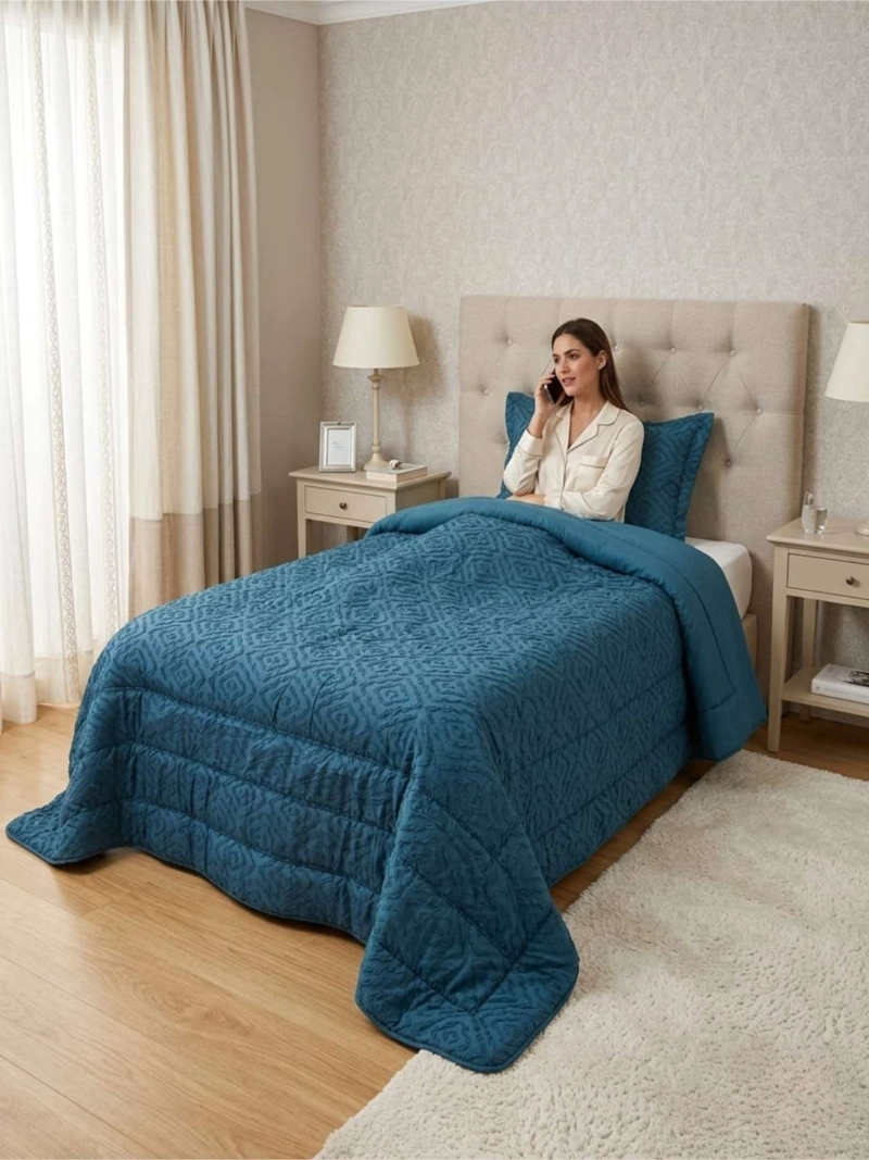 PLUMON NORDICOS 1.5 PLAZAS DISEÑO GEOME TRICO + FUNDA - 5