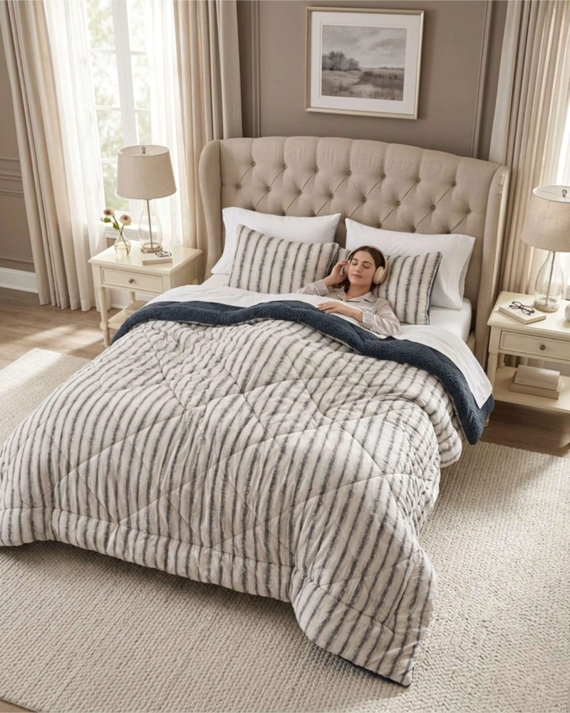 PLUMON ESTAMPADO MASHINI SHERPA 2 PLAZAS ULTRA CALIDO - 2