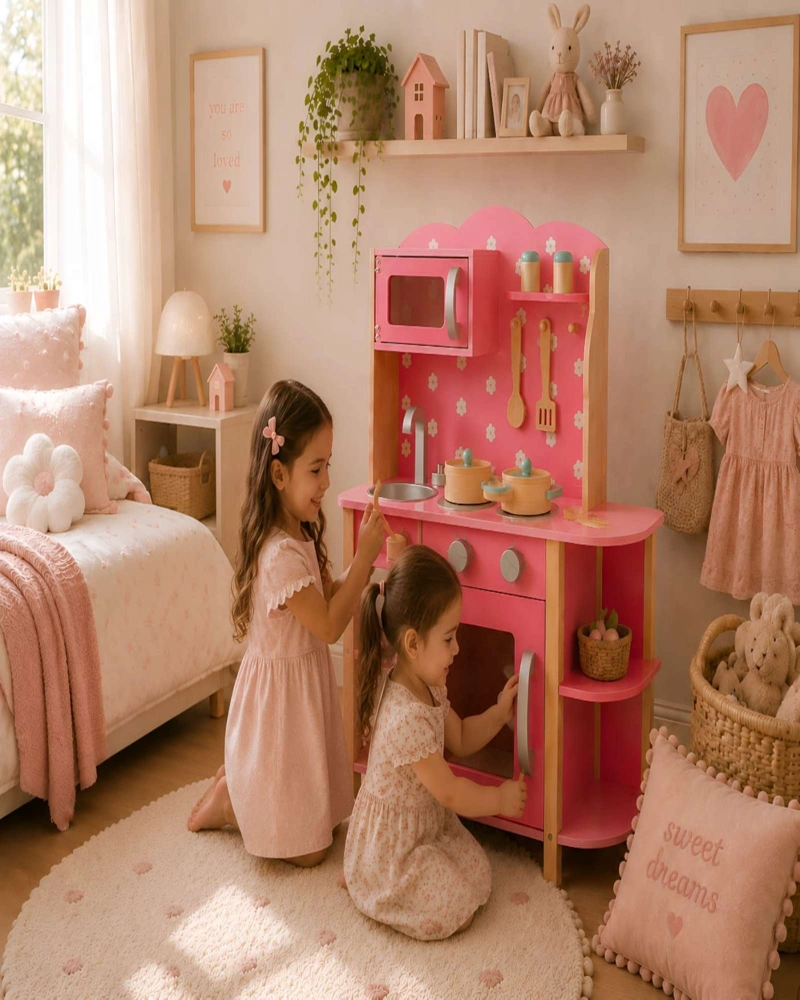 COCINA DE MADERA INFANTIL CON ACCESORIOS - 3