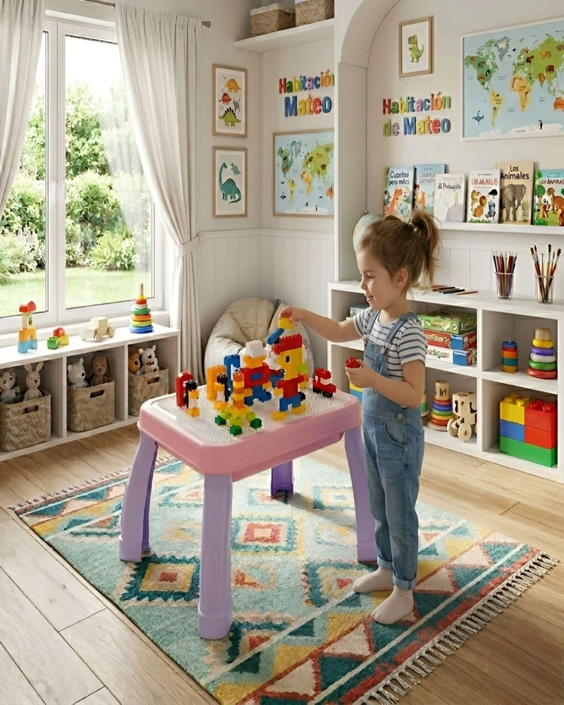 MESA DE ACTIVIDADES DIDACTICA PARA BLOQUES DE CONSTRUCCION INFANTIL - 4