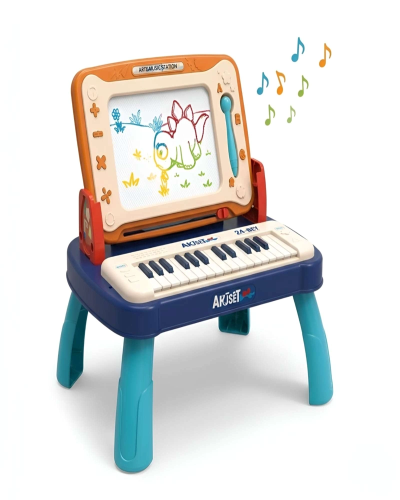 ESTACION DE ARTE Y MUSICA 2 EN 1: PIZARRA MAGICA Y PIANO INFANTIL - 6