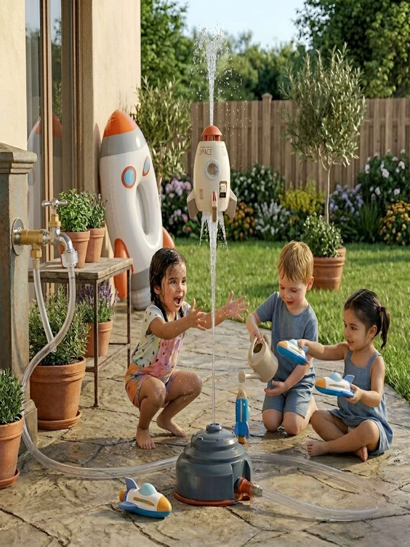 COHETE ASPERSOR DE AGUA ESPACIAL - DIVERSION AL AIRE LIBRE - 2