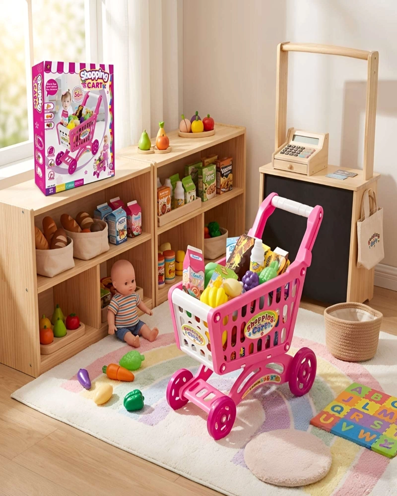 CARRITO DE SUPERMERCADO DE JUGUETE CON ACCESORIOS INFANTIL - 2