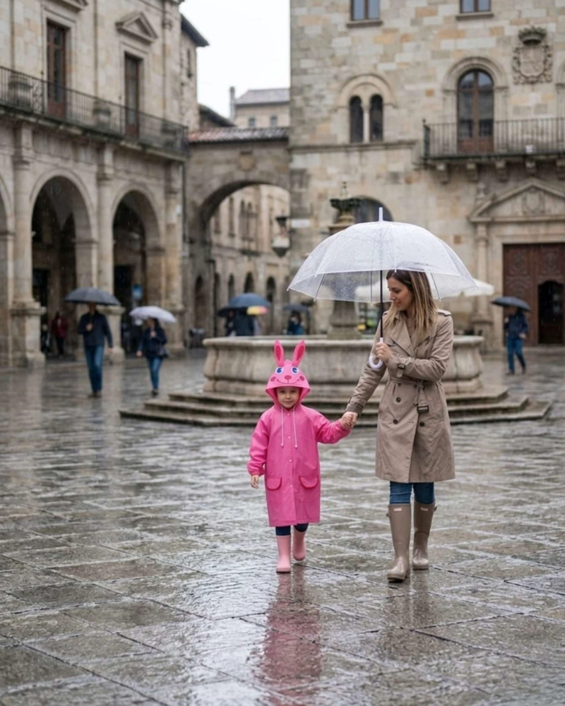SET DE 2 CAPAS IMPERMEABLES DE LLUVIA INFANTIL PARA NIÑOS 02 - 3