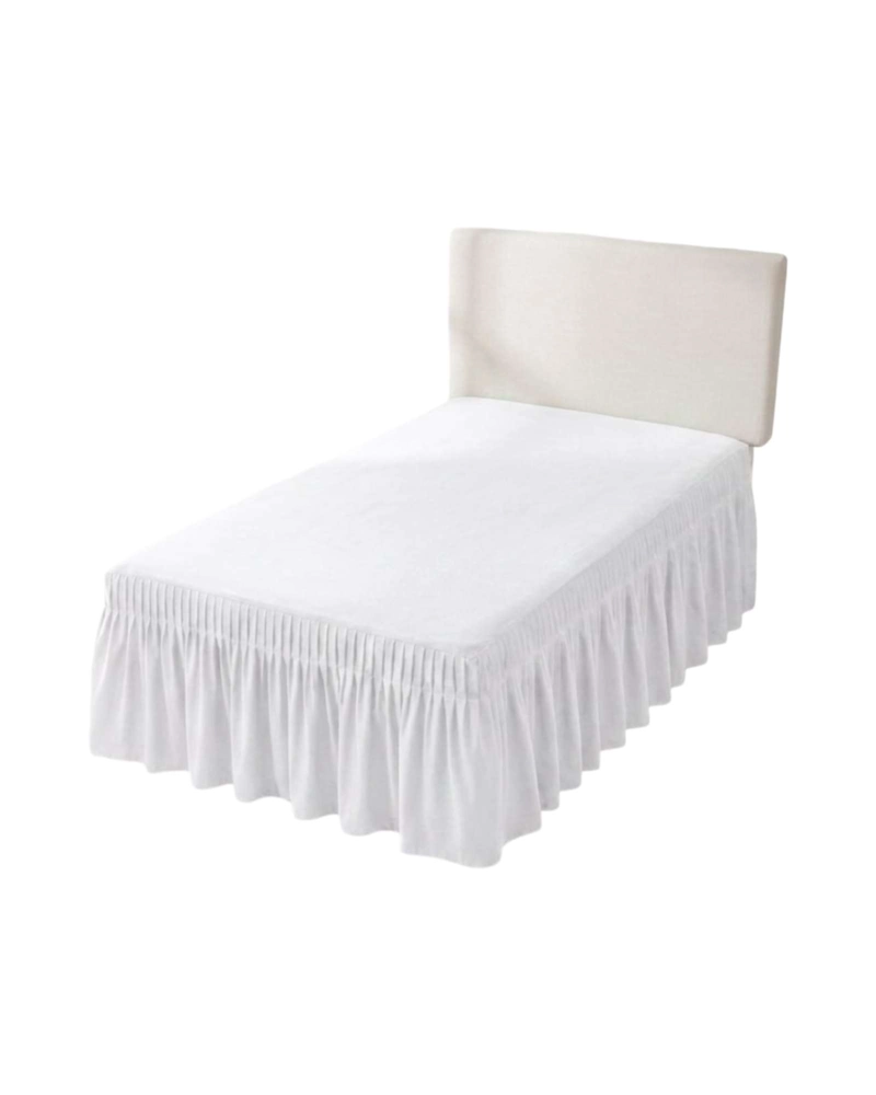 FALDON DE CAMA PLAZA Y MEDIA CUBRE BASE CON PLIEGUES - 6