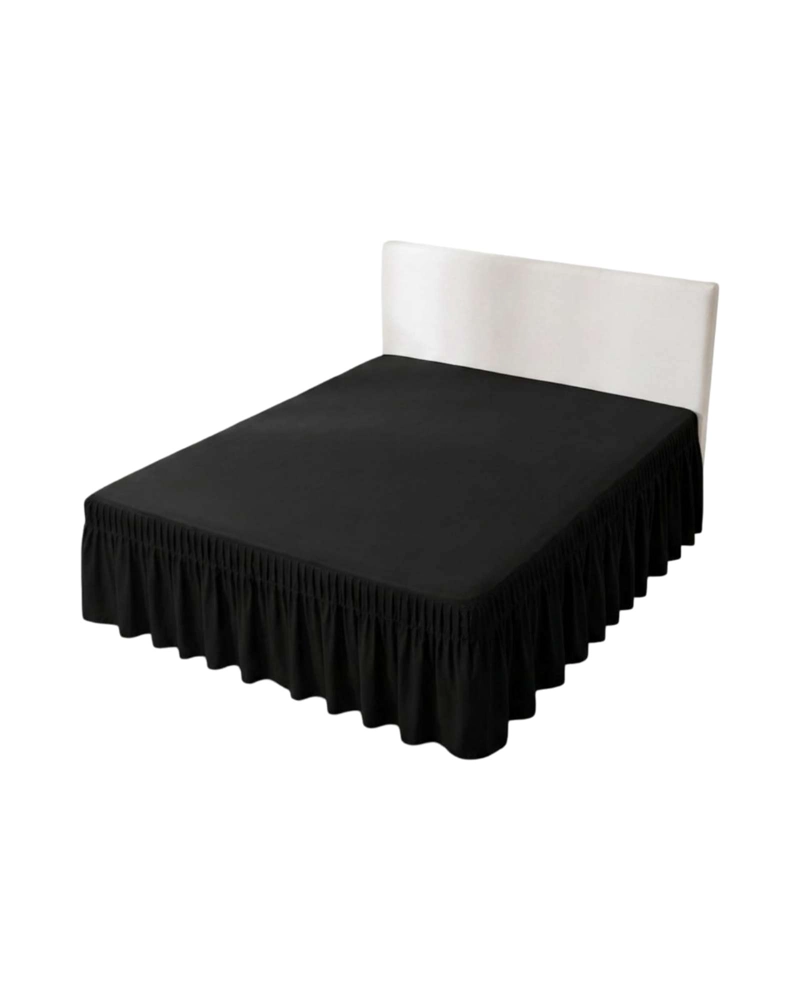 FALDON DE CAMA KING CUBRE BASE CON PLIEGUES - 6