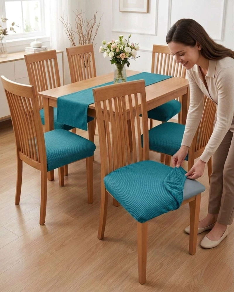 FUNDAS DE ASIENTO PARA SILLAS DE ALTA CALIDAD CON TEXTURA NIDO DE ABEJA BEIGE - 1