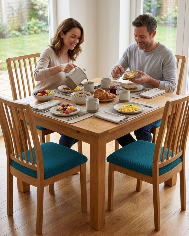 FUNDAS DE ASIENTO PARA SILLAS DE ALTA CALIDAD CON TEXTURA NIDO DE ABEJA BEIGE - 2