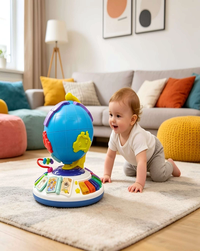 JUGUETE DIDACTICO GLOBO TERRAQUEO INTERACTIVO CON LUCES Y SONIDO - 4
