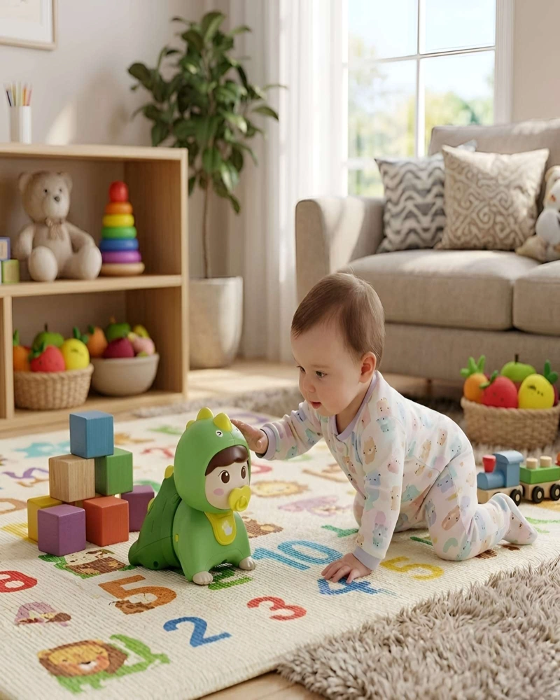 JUGUETE INTERACTIVO DE BEBE  GATEADOR CON LUZ Y SONIDO - 1