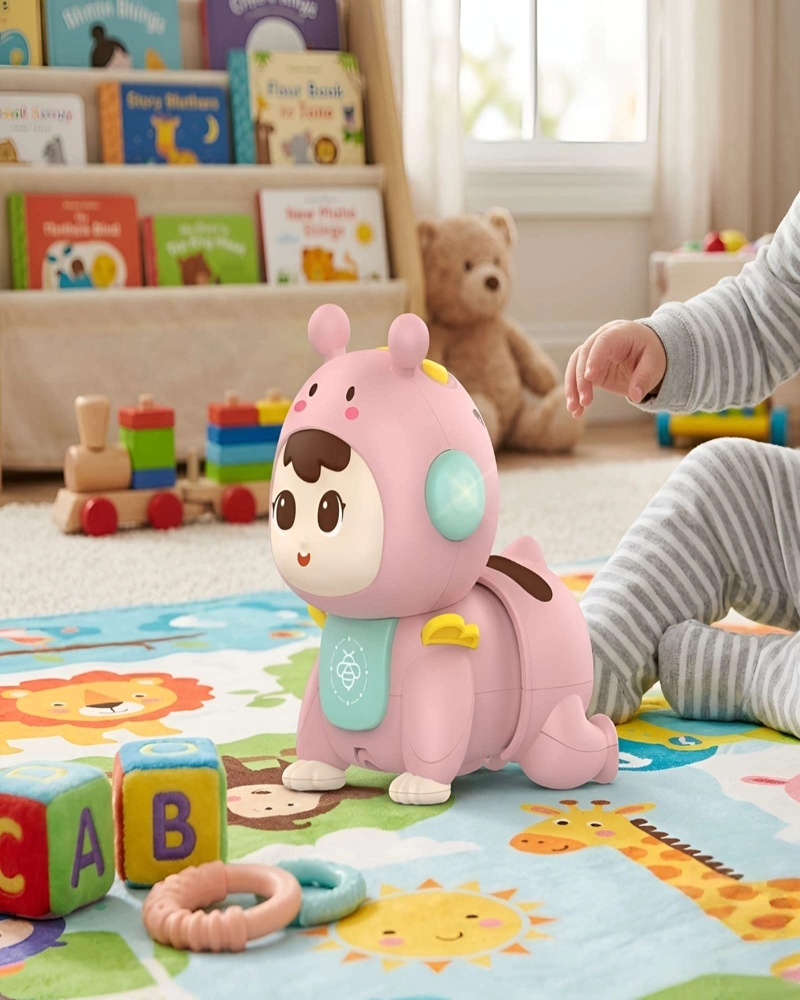JUGUETE INTERACTIVO DE BEBE  GATEADOR CON LUZ Y SONIDO - 4