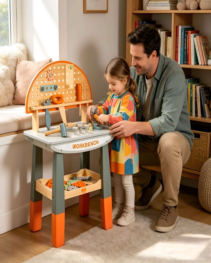 TALLER MECANICO INFANTIL DIDACTICO EN MADERA REAL - 4