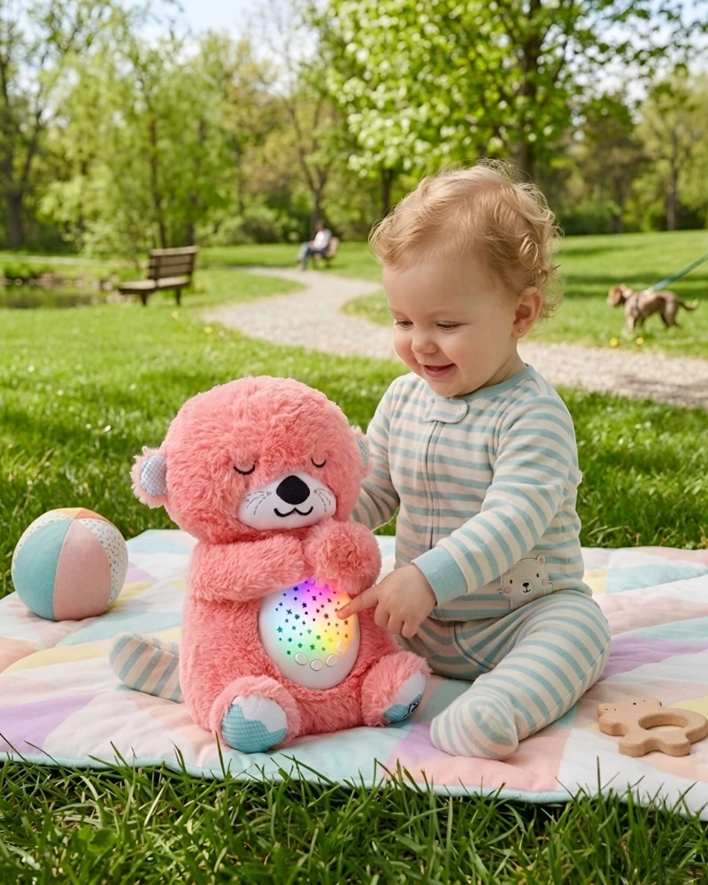PELUCHE NUTRIA DE APEGO PROYECTOR RUIDO BLANCO BEBE - 5