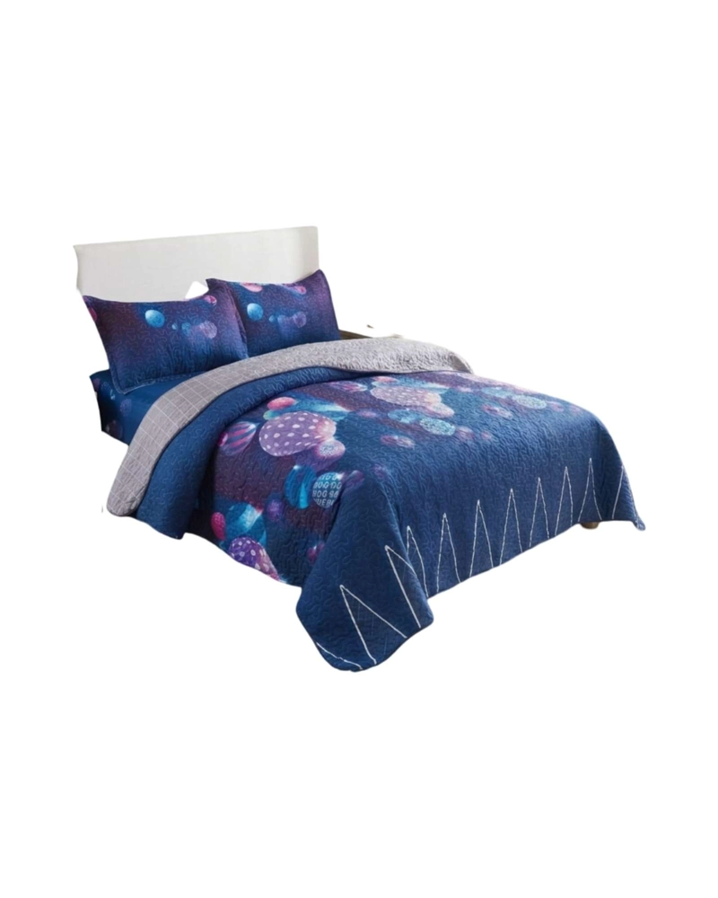 SET DE CAMA VERANO 2 PLAZAS 5 PIEZAS QUILT SABANA FUNDAS - 6
