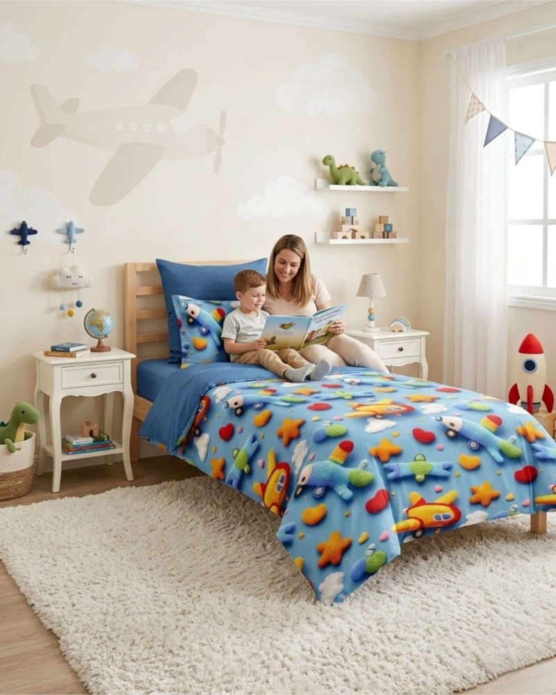 QUILT CUBRECAMAS LIGERO VERANO EFECTO 5D CON FUNDAS PLAZA Y MEDIA - 1