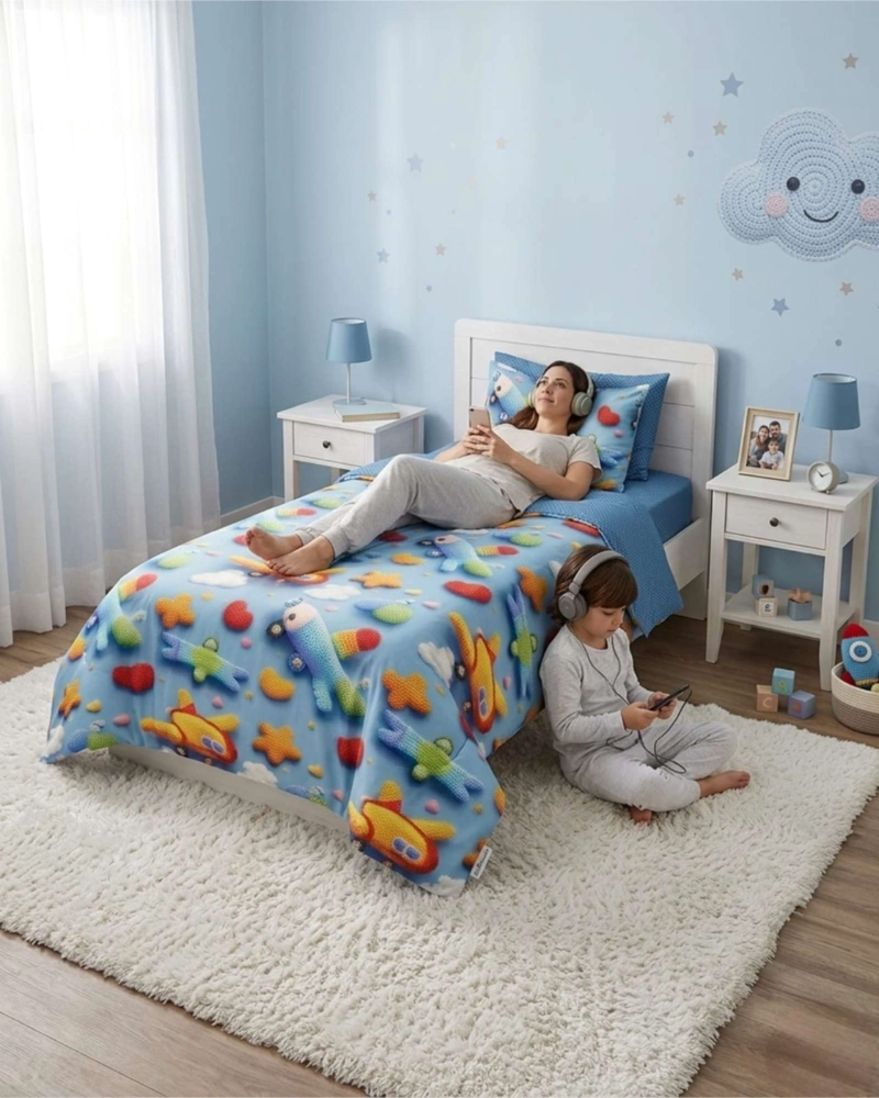 QUILT CUBRECAMAS LIGERO VERANO EFECTO 5D CON FUNDAS PLAZA Y MEDIA - 4