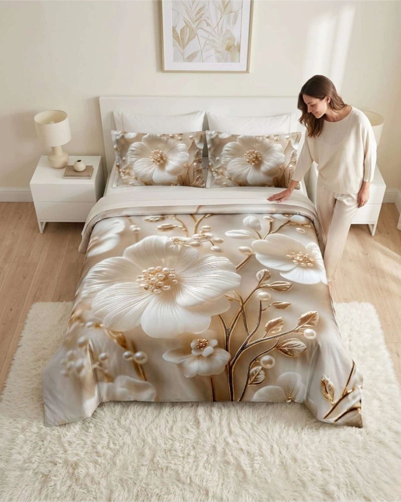 QUILT CUBRECAMAS LIGERO VERANO EFECTO 5D CON FUNDAS KING - 2