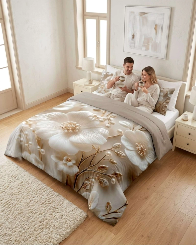 QUILT CUBRECAMAS LIGERO VERANO EFECTO 5D CON FUNDAS KING - 3