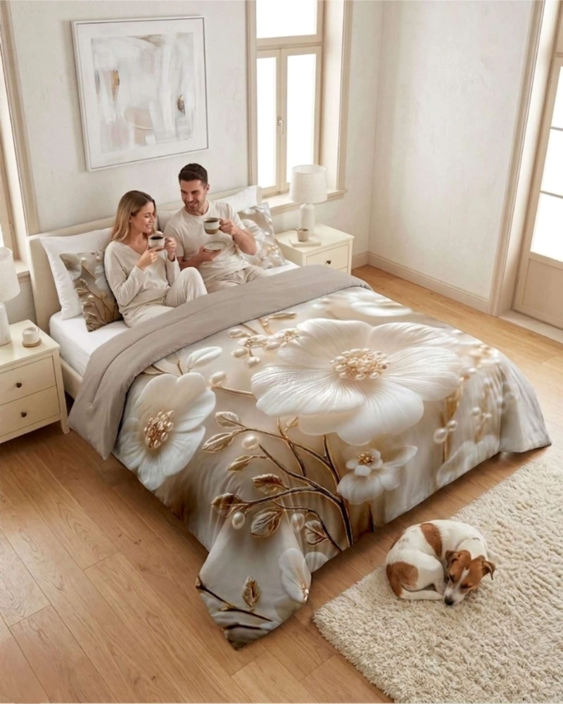 QUILT CUBRECAMAS LIGERO VERANO EFECTO 5D CON FUNDAS KING - 4