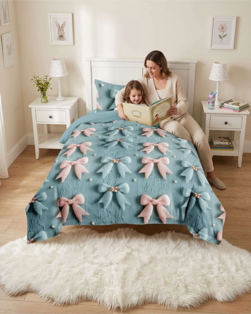 QUILT CUBRECAMAS LIGERO VERANO EFECTO 5D CON FUNDAS PLAZA Y MEDIA - 2