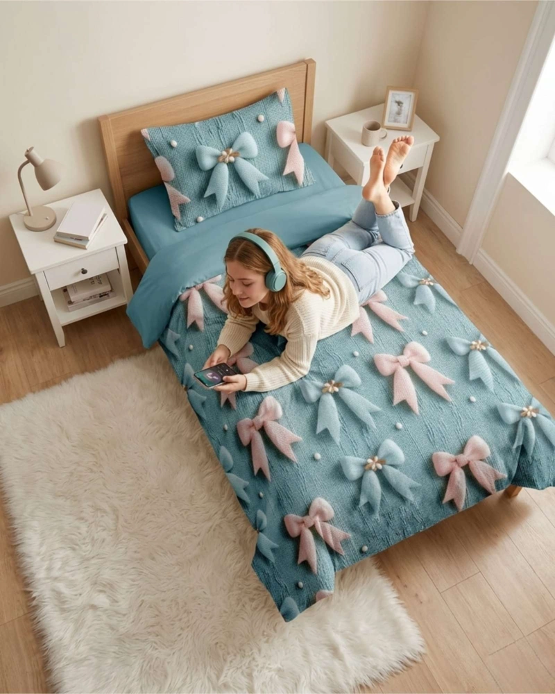 QUILT CUBRECAMAS LIGERO VERANO EFECTO 5D CON FUNDAS PLAZA Y MEDIA - 3