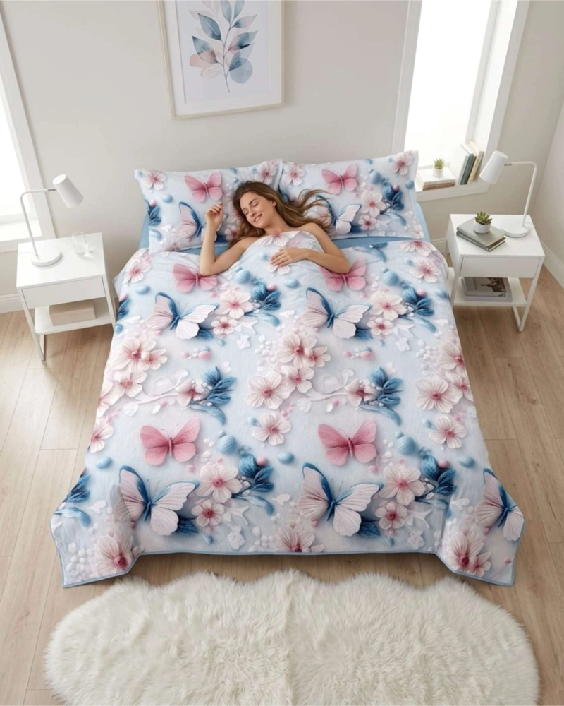 QUILT CUBRECAMAS LIGERO VERANO EFECTO 5D CON FUNDAS 2 PLAZAS - 1