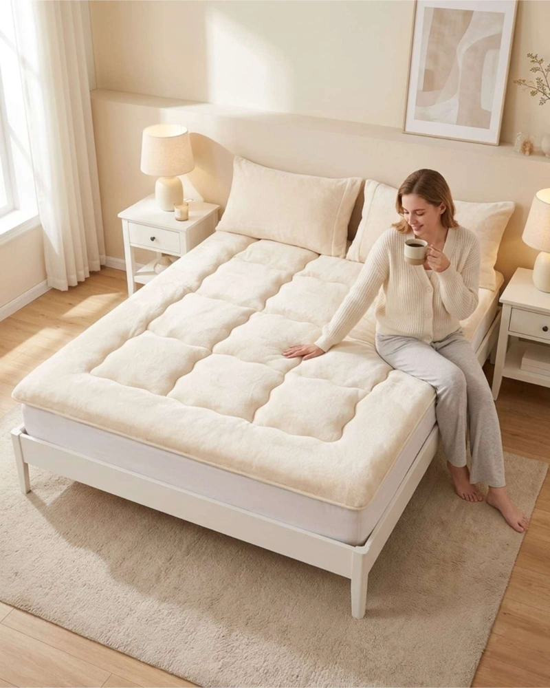 CUBRE COLCHON ACOLCHADO PLUSH ULTRA SUAVE KING - 1