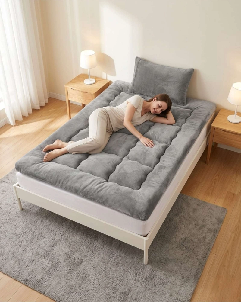 CUBRE COLCHON ACOLCHADO PLUSH ULTRA SUAVE PLAZA Y MEDIA - 4