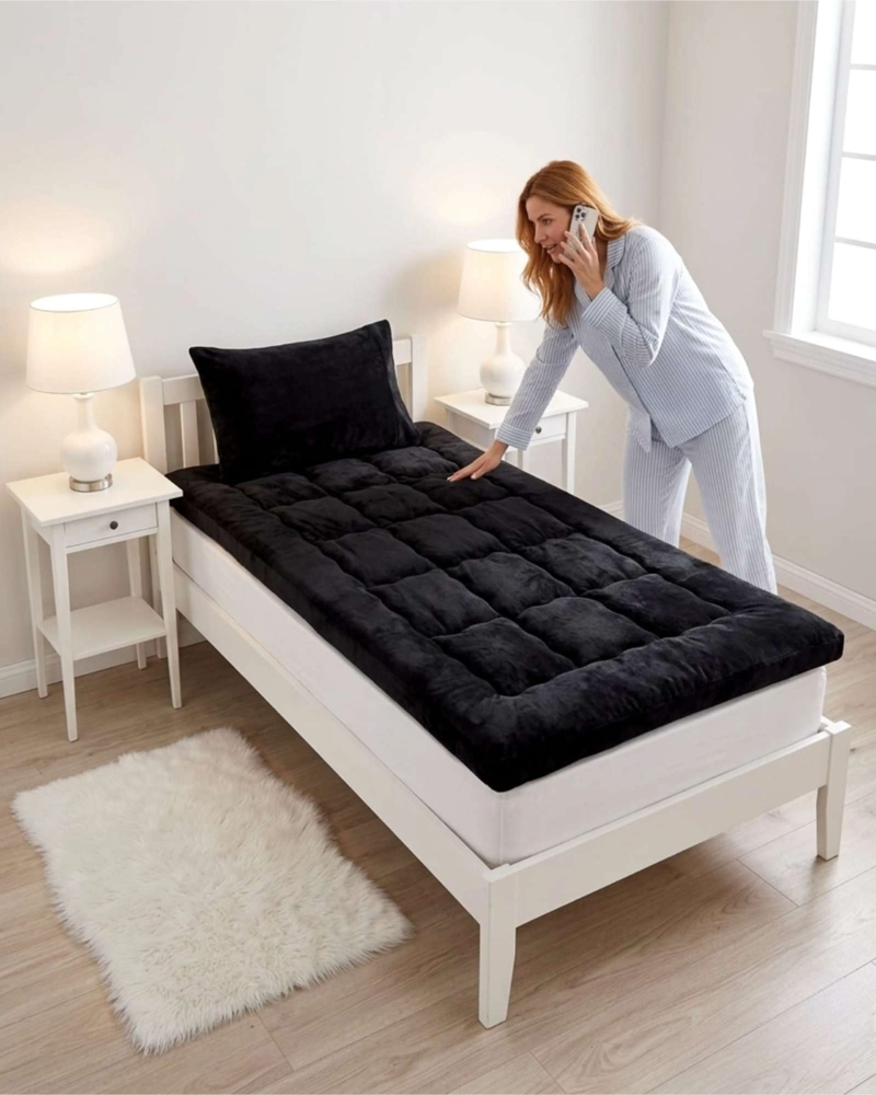CUBRE COLCHON ACOLCHADO PLUSH ULTRA SUAVE PLAZA Y MEDIA - 2