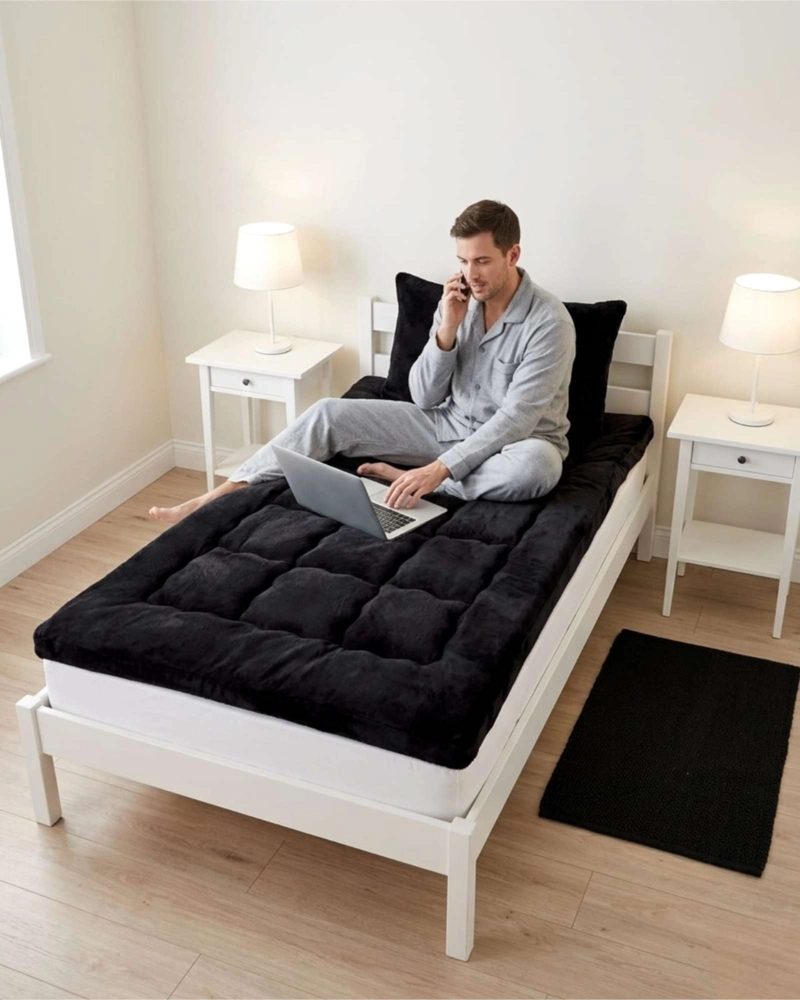 CUBRE COLCHON ACOLCHADO PLUSH ULTRA SUAVE PLAZA Y MEDIA - 3