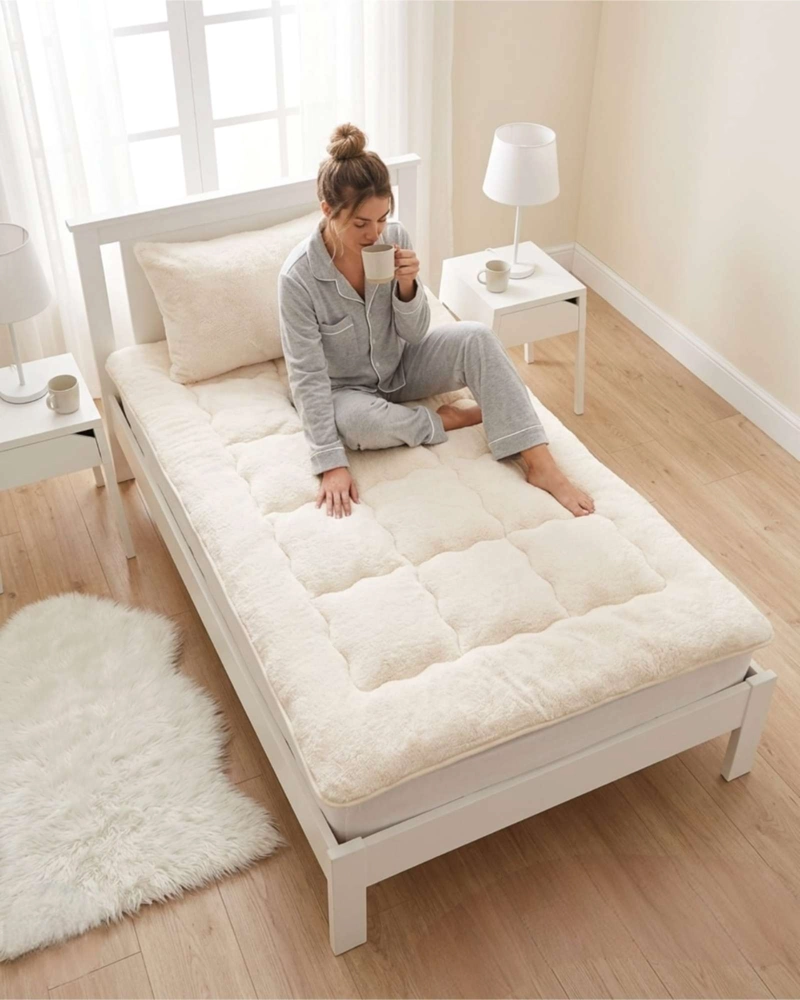 CUBRE COLCHON ACOLCHADO PLUSH ULTRA SUAVE PLAZA Y MEDIA - 2