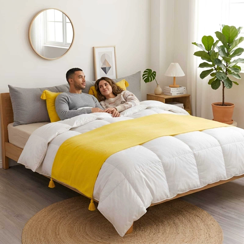 PIECERA DE CAMA DISEÑO LINO CON BORLAS - 5