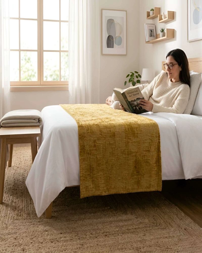 PIECERA CHENILLE CRUZ DALE UN TOQUE DE ELEGANCIA A TU DORMITORIO - 1