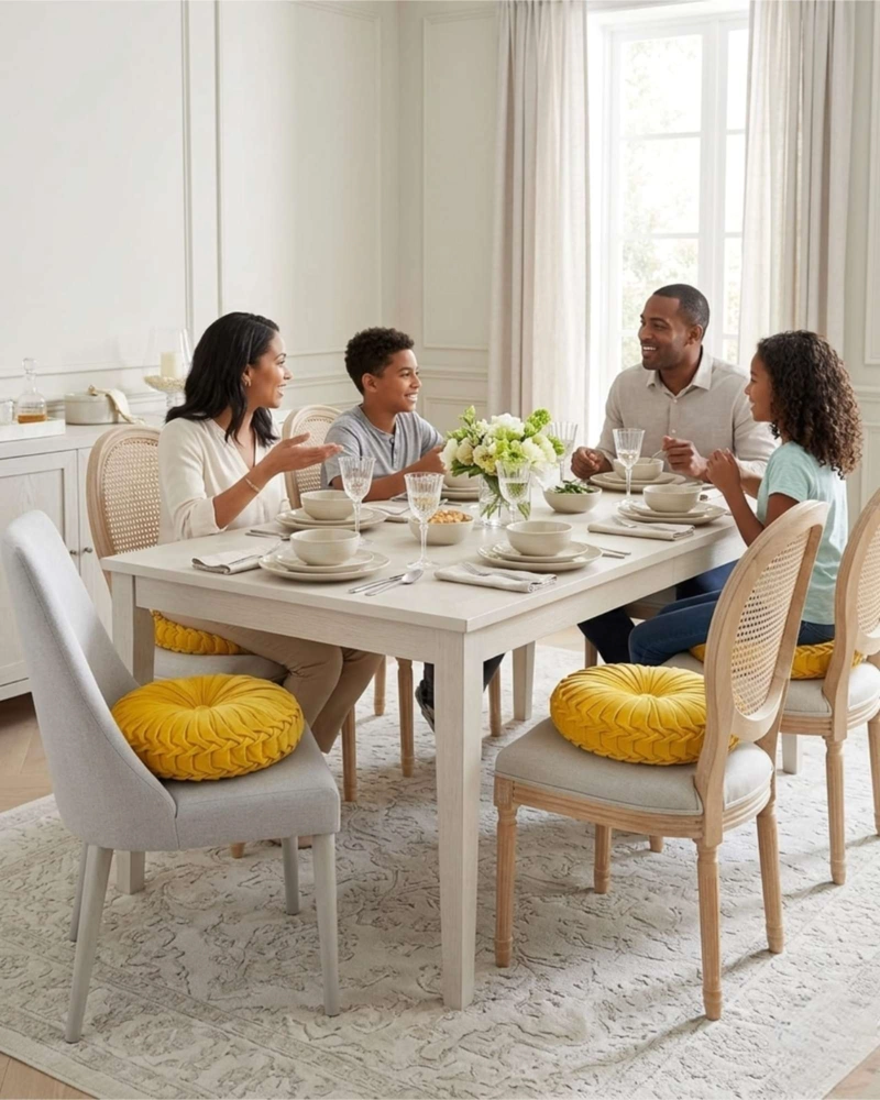 SET DE 4 COJINES RUEDA TERCIOPELO REDONDO SOFA DECORATIVO - 2