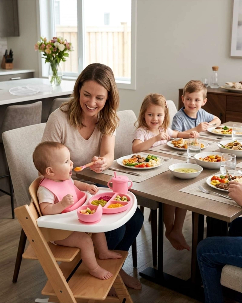 SET DE ALIMENTACION DE SILICONA CON TAPA PARA BEBE  LIBRE BPA 10 PIEZAS - 3