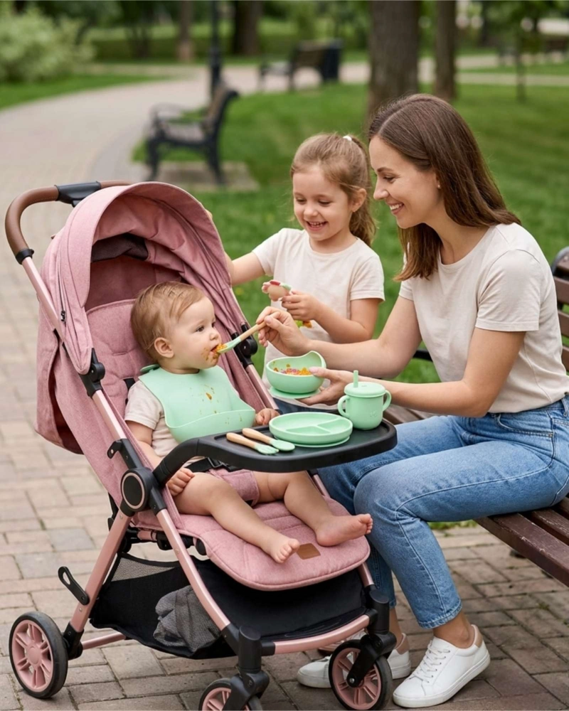 SET DE ALIMENTACION DE SILICONA CON TAPA PARA BEBE  LIBRE BPA 10 PIEZAS - 4