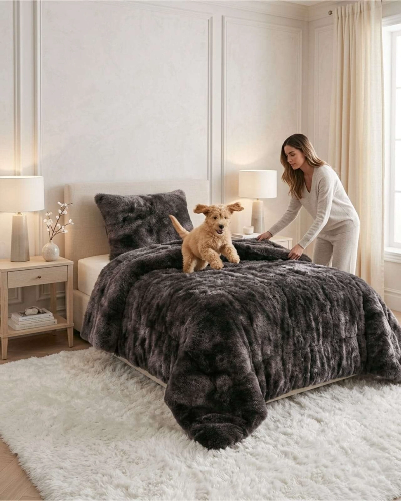 CUBRE-CAMA SHAGGY CON CHIPORRO – TEXTURA EXTRA SUAVE PLAZA Y MEDIA - 2
