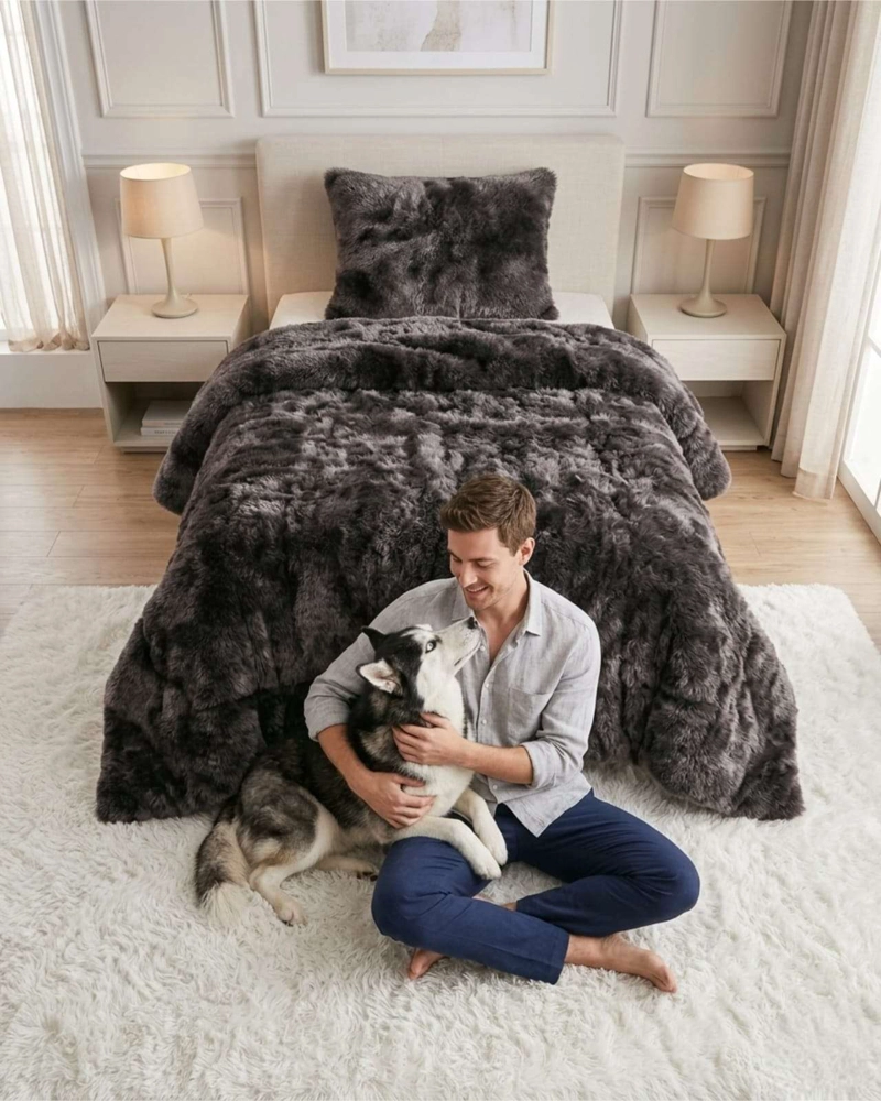 CUBRE-CAMA SHAGGY CON CHIPORRO – TEXTURA EXTRA SUAVE PLAZA Y MEDIA - 3