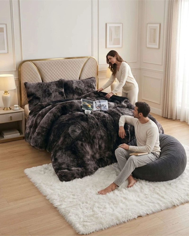 CUBRE-CAMA SHAGGY CON CHIPORRO – TEXTURA EXTRA SUAVE 2 PLAZAS - 5