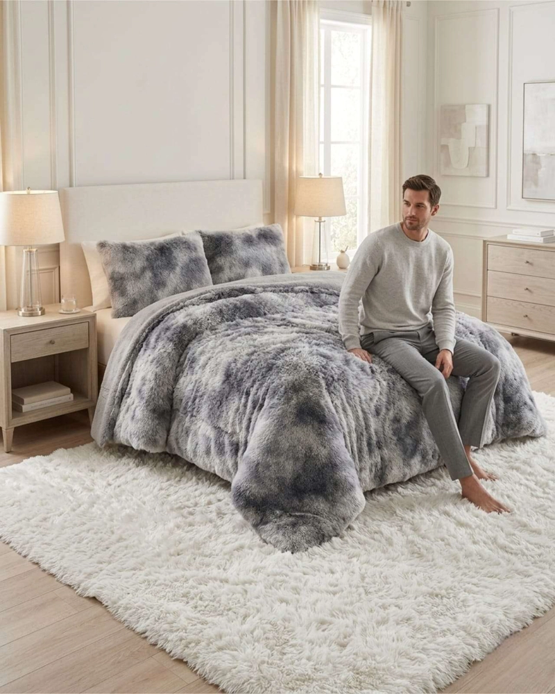 CUBRE-CAMA SHAGGY CON CHIPORRO – TEXTURA EXTRA SUAVE 2 PLAZAS - 4